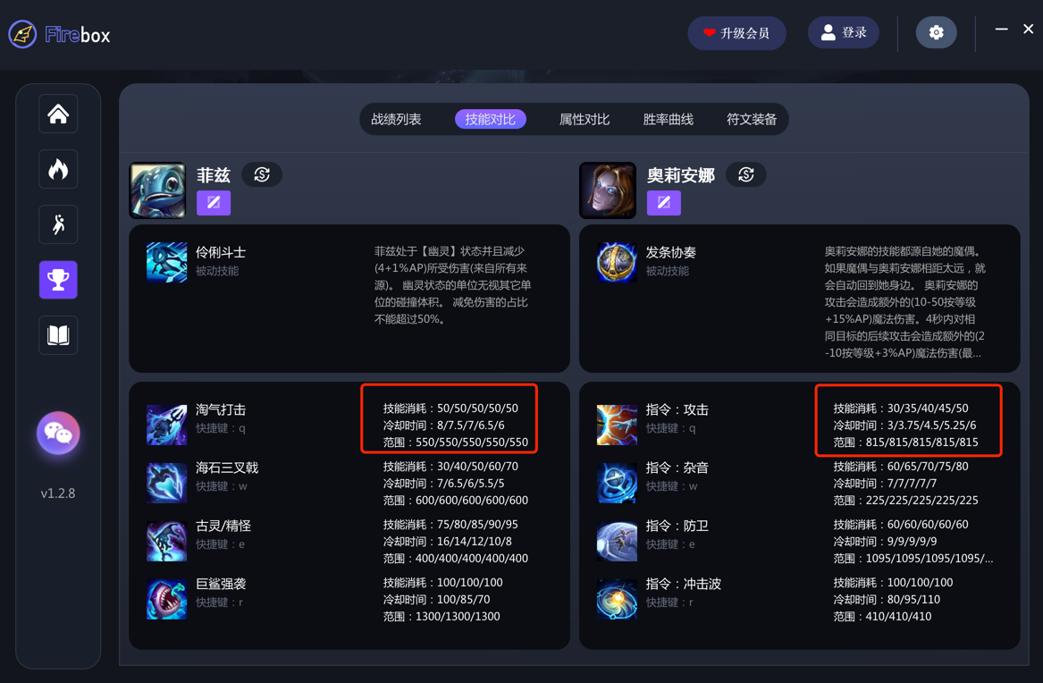 技能对比
